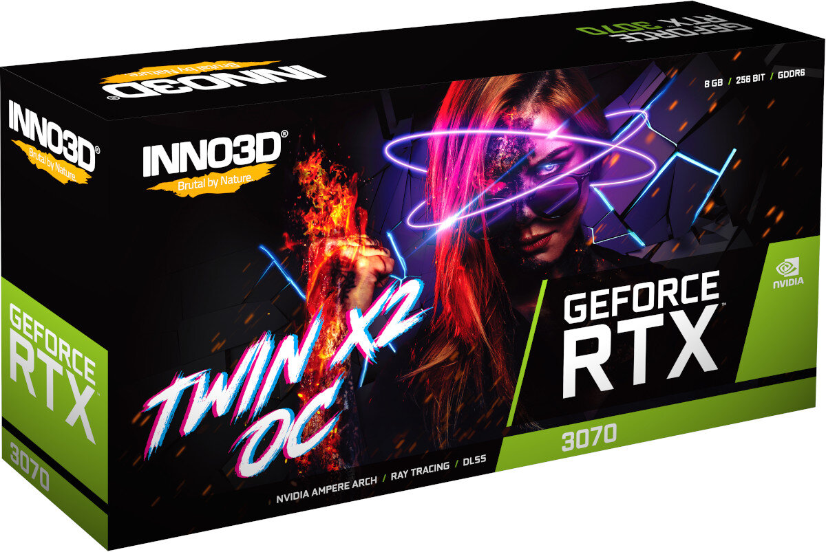 Karta graficzna INNO3D GeForce RTX 3070 Twin X2 OC LHR 8GB zawartosc opakowania