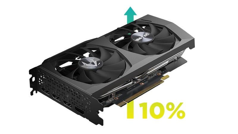 Karta graficzna ZOTAC GeForce RTX 3050 Gaming Twin Edge OC 8GB - wentylator