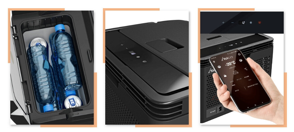 Lodowka YETICOOL CX10 Czarny zalety nadajnik Bluetooth 5.0. wysoka jakosc izolacja wydajny kompresor panel sterowania czytelny ekran