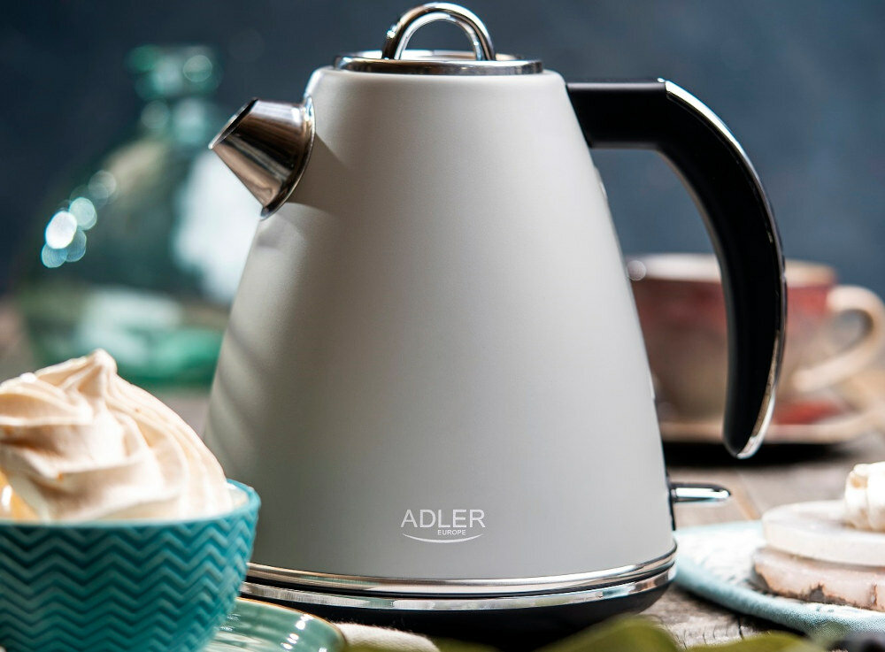 Czajnik ADLER AD 1343 Szary pojemnosc 1,5l bezpieczenstwo blokada wlaczenia pustego czajnika automatyczne wylaczenie