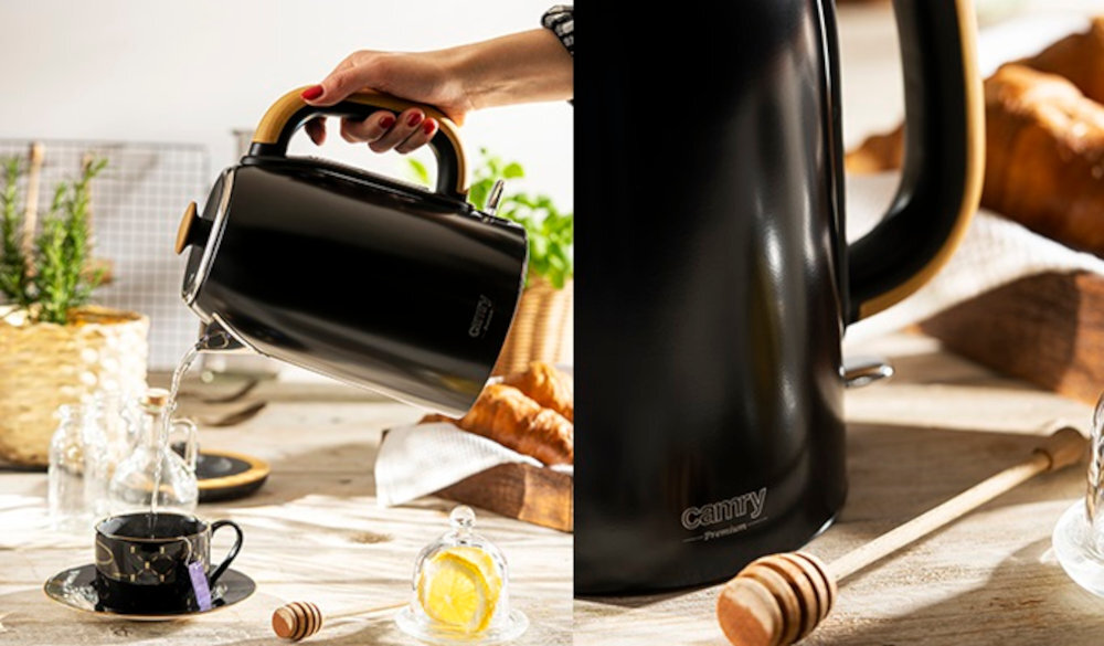 Czajnik CAMRY CR 1342 wysoka jakosc wykonanie design wyglad detale wyposazenie lampka kontrolna obrotowa podstawa