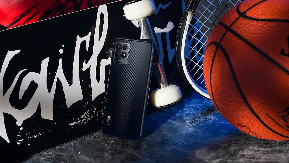 Smartfon REALME Narzo 50   ekran bateria aparat procesor ram pamięć pojemność rozdzielczość zdjęcia filmy opis dane cechy blokady system łączność wifi bluetooth obudowa szkło odporność porty muzyka transfer sieć przekątna matryca waga czujniki