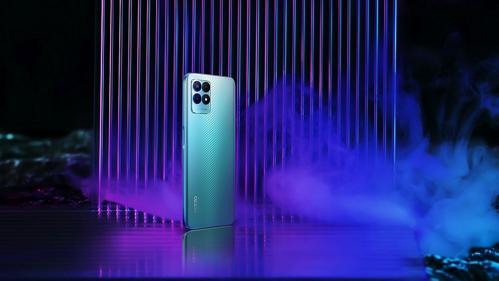 Smartfon REALME Narzo 50   ekran bateria aparat procesor ram pamięć pojemność rozdzielczość zdjęcia filmy opis dane cechy blokady system łączność wifi bluetooth obudowa szkło odporność porty muzyka transfer sieć przekątna matryca waga czujniki