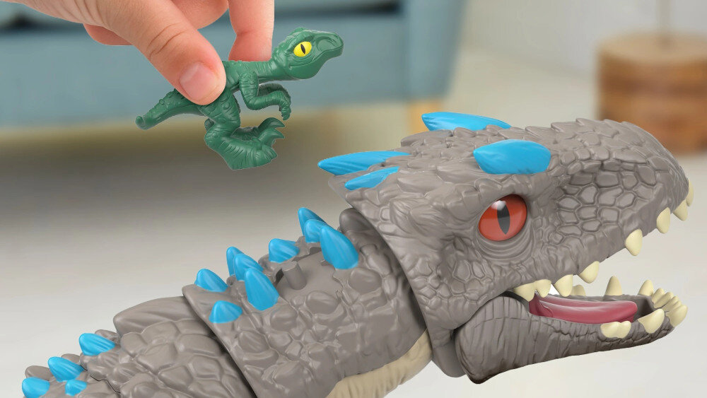 Dinozaury MATTEL Imaginext Jurassic World Indominus Rex GMR16  - atak raptora na Rexa