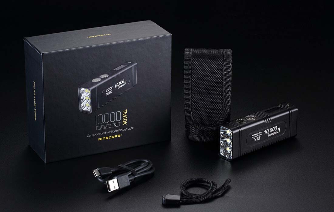 Latarka NITECORE L-NITE-TM10K jasność zasięg akumulator wyświetlacz