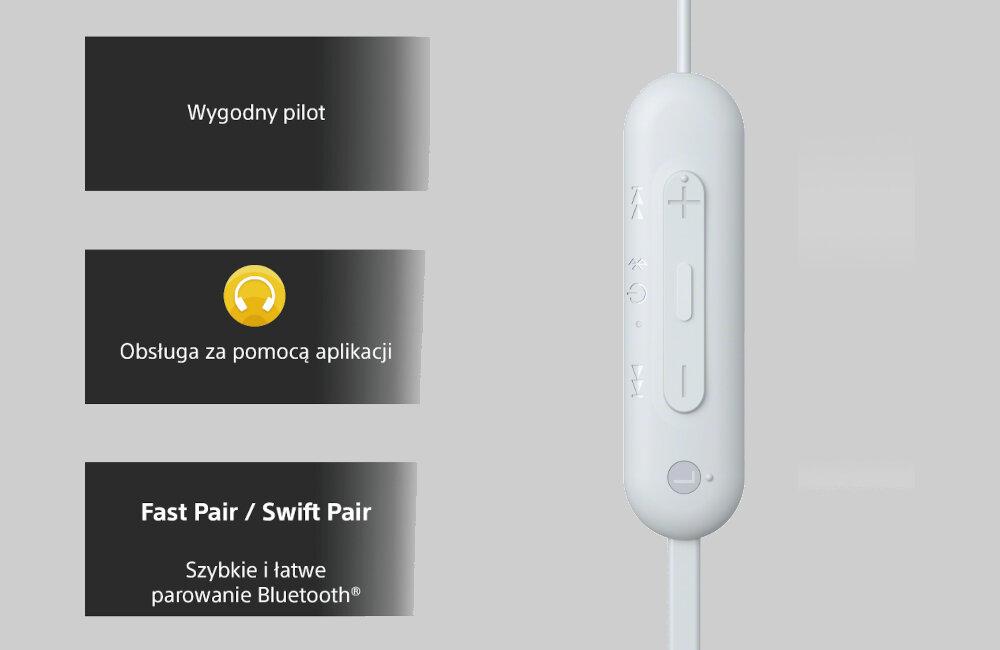 Słuchawki dokanałowe SONY WI-C100 kolory wygoda waga komfort