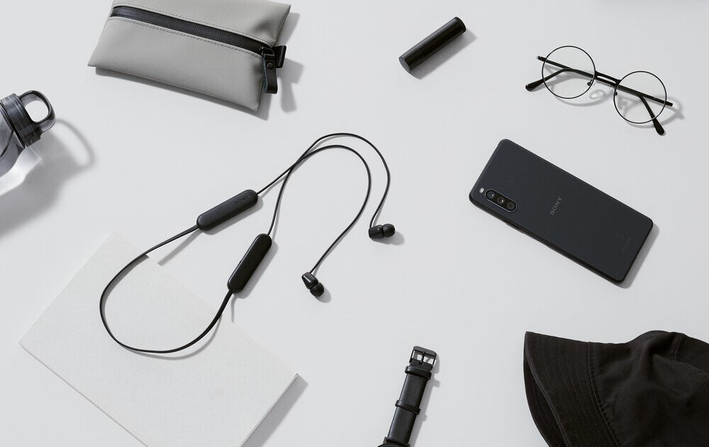 Słuchawki dokanałowe SONY WI-C100 asystent głosowy microsoft swift pair