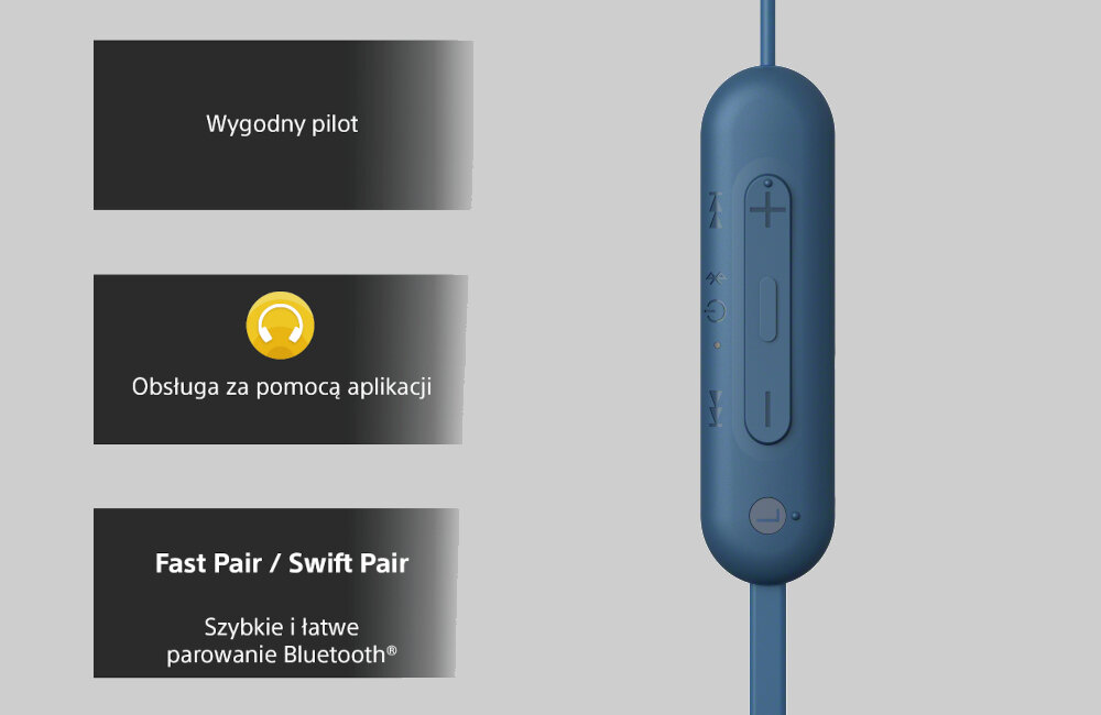 Słuchawki dokanałowe SONY WI-C100 kolory wygoda waga komfort