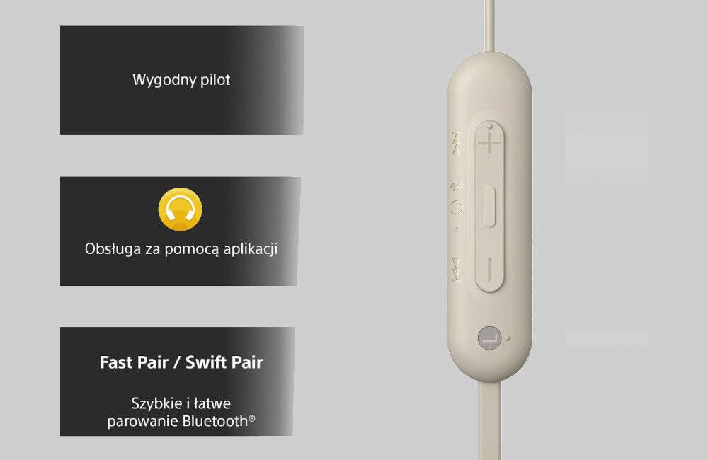 Słuchawki dokanałowe SONY WI-C100 kolory wygoda waga komfort