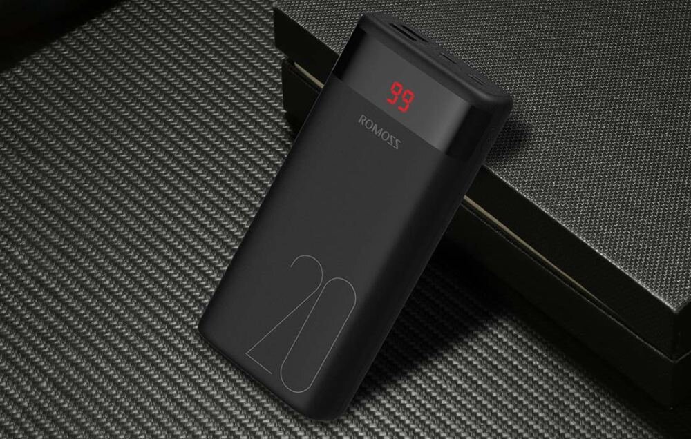 Powerbank ROMOSS Ares 20 20000mAh Czarny ekran led 