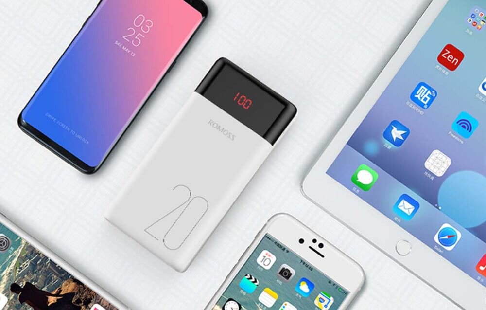 Powerbank ROMOSS LT20PS 20000mAh Biały technologia fit charge kompatybilność