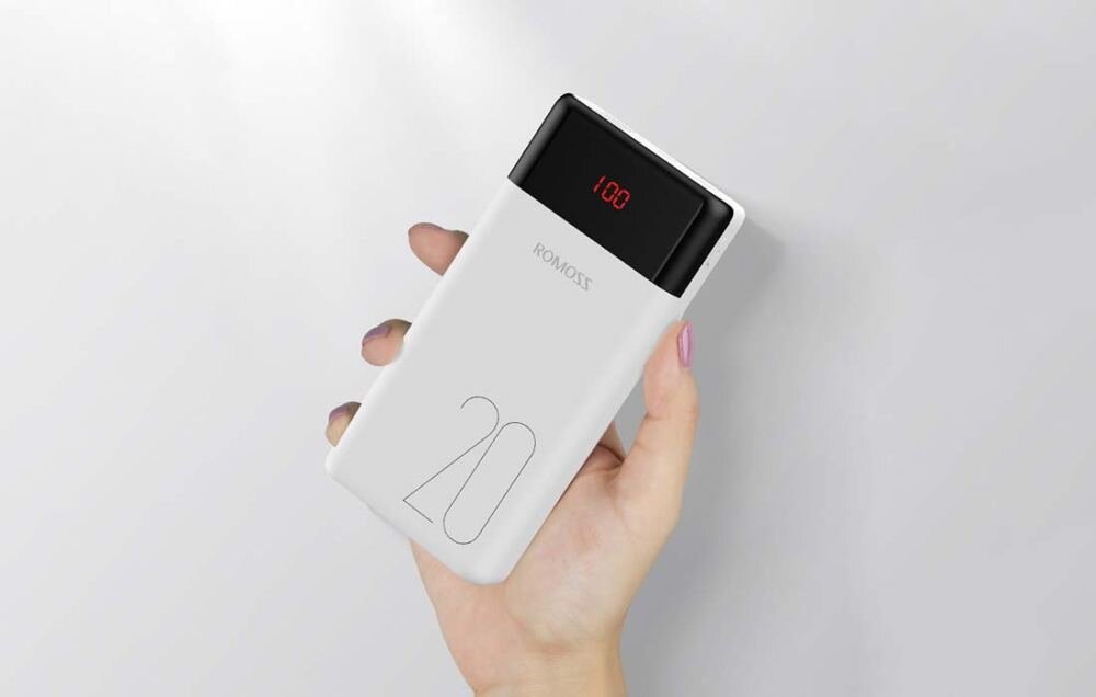 Powerbank ROMOSS LT20PS 20000mAh Biały ekran led