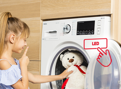 Wyświetlacz LED (Light Emitting Diode) na suszarce Amica