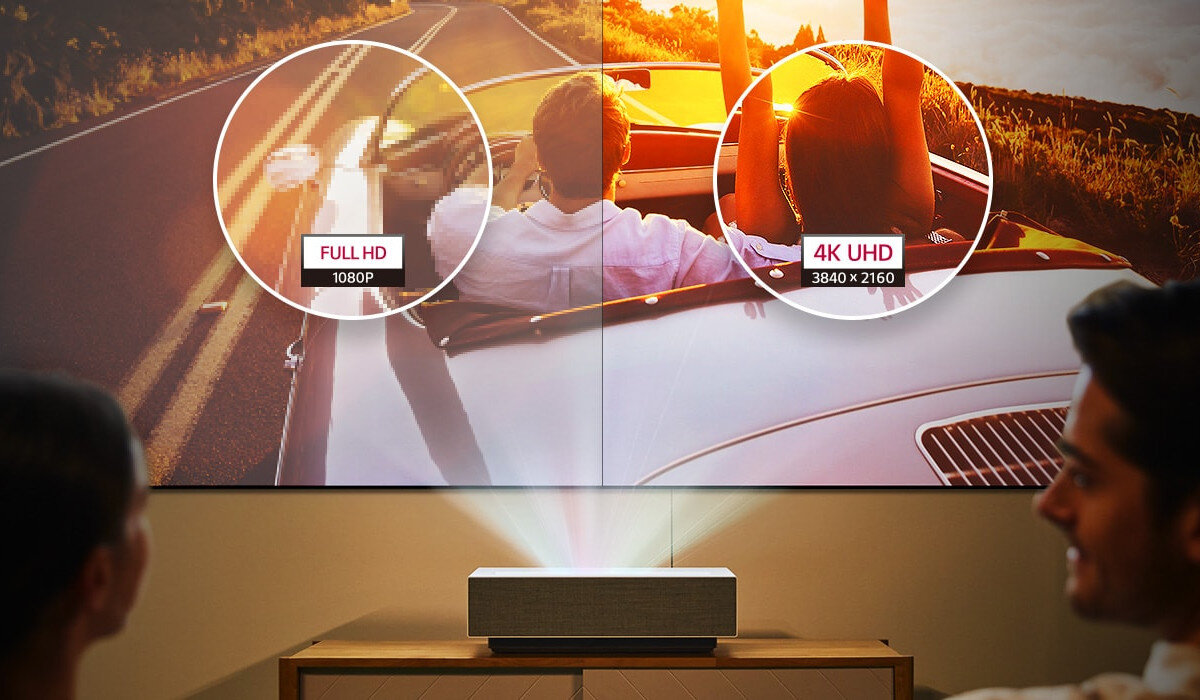 Projektor LG CineBeam HU715QW rozdzielczosc 4k UHD