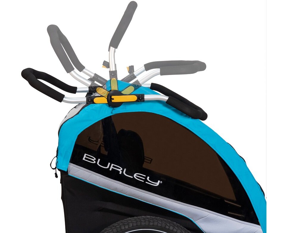 Przyczepka rowerowa BURLEY D’Lite X Niebieski dla dziecka Bezpieczne komfortowe Regulacja kierownicy Na każdą pogodę Możliwość złożenia