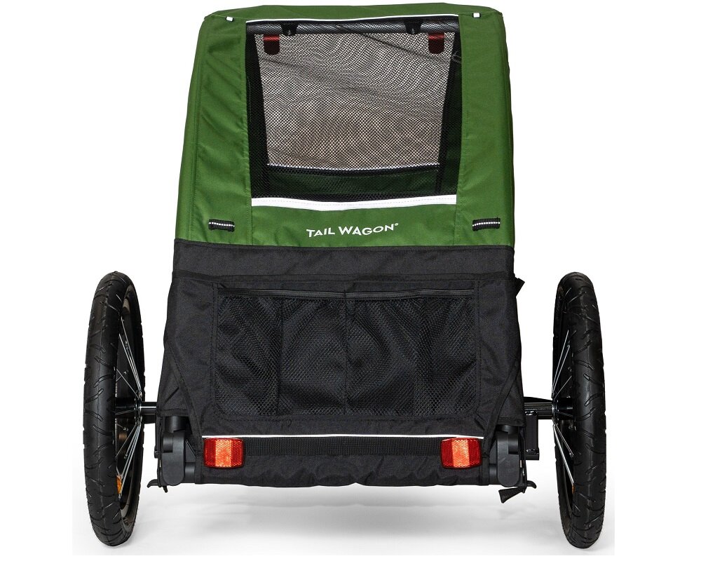 Przyczepka rowerowa BURLEY Tail Wagon Zielony Wydajność wielofunkcyjność wentylacja Łatwe montowanie  składanie Bezpieczeństwo Pojemny schowek Zdejmowana podłoga Solidne koła
