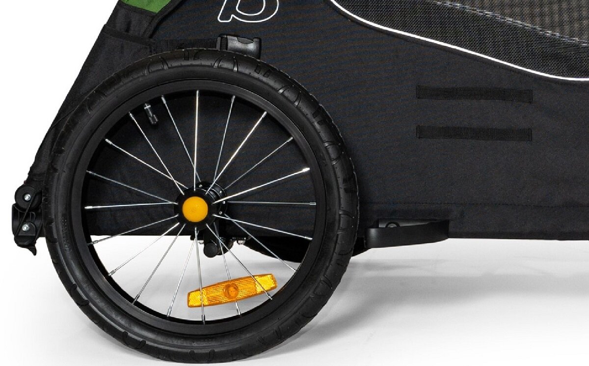 Przyczepka rowerowa BURLEY Tail Wagon Zielony Wydajność wielofunkcyjność wentylacja Łatwe montowanie  składanie Bezpieczeństwo Pojemny schowek Zdejmowana podłoga Solidne koła