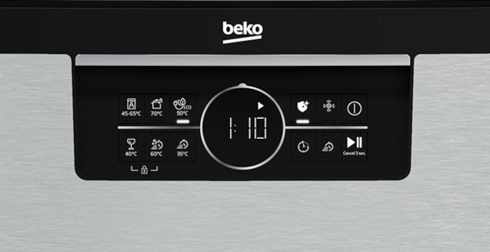 BEKO wygodny panel sterowania program zmywanie pokrętło funkcja zabrudzenie ikonki
