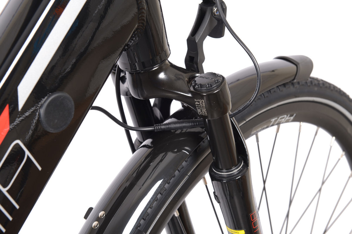 Rower elektryczny BOTTECCHIA E-City Man M20 28 cali meski Czarno-czerwony amortyzacja