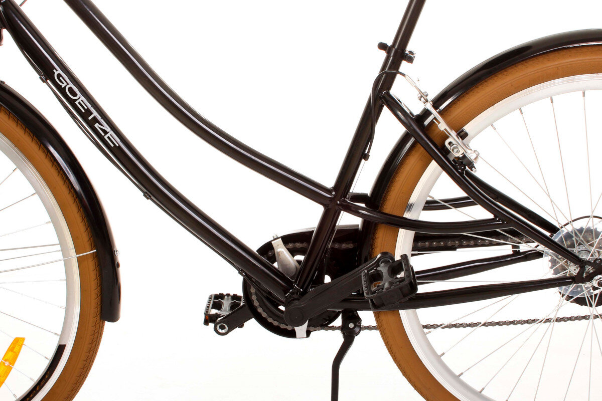 Rower miejski z koszykiem GOETZE Cruiser S7B 28 cali czarny rama stalowa