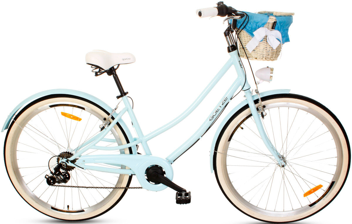 Rower miejski z koszykiem GOETZE Cruiser S7B 28 cali Blekitny wyglad
