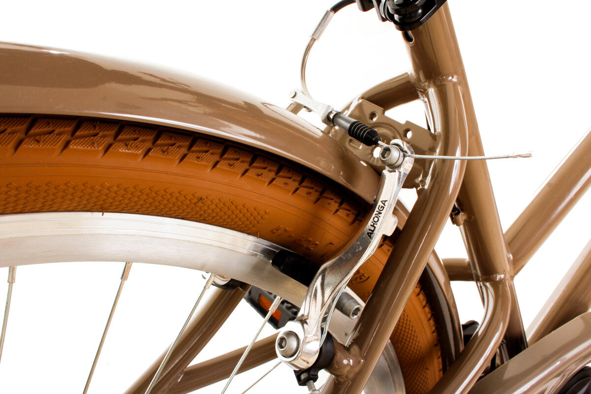 Rower miejski z koszykiem GOETZE Cruiser S7B 28 cali brazowy hamulce vbrake