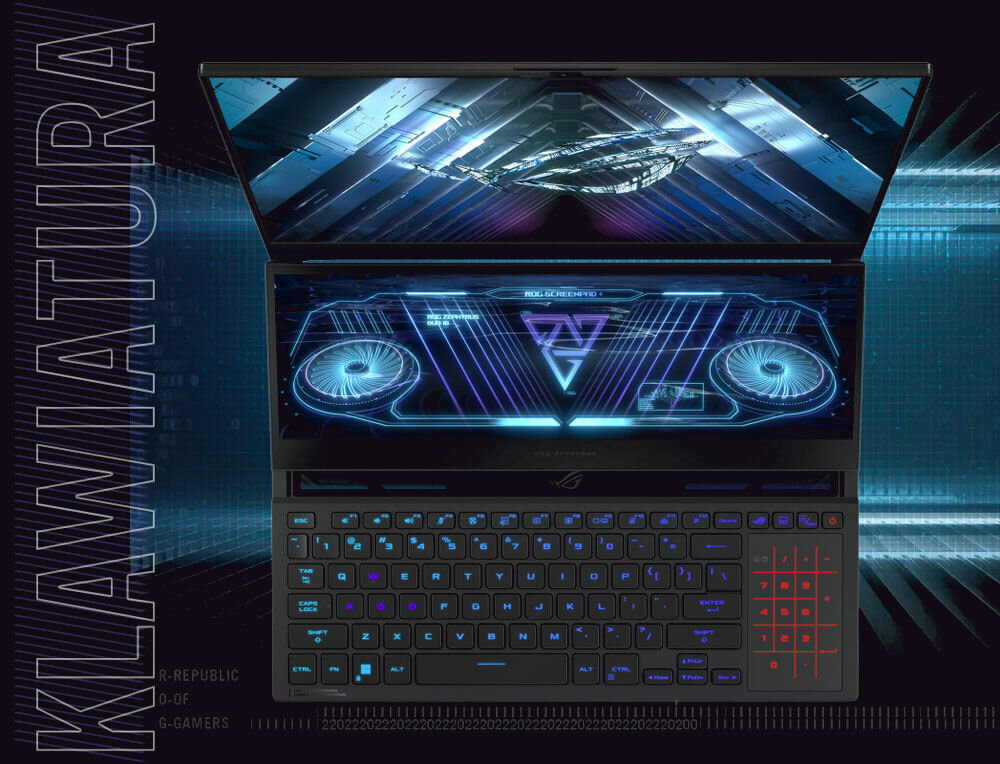 Laptop ASUS ROG Zephyrus Duo 16 - Klawiatura