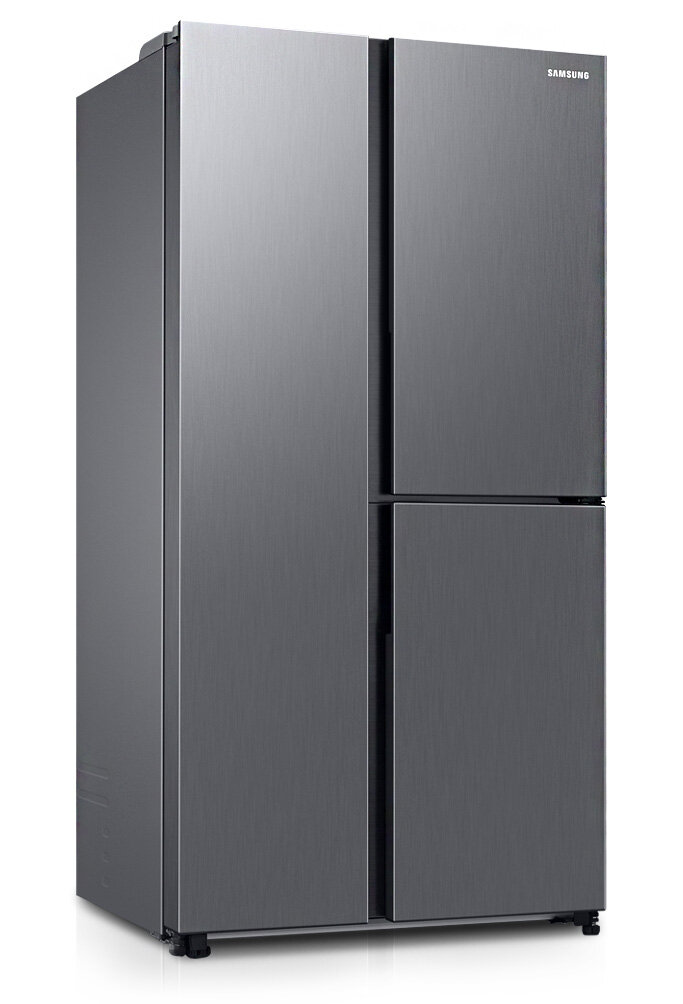 Dostępna w sklepach Media Expert lodówka Samsung RH69B8941S9 pokazana na zdjęciu z półprofilu