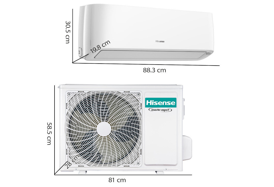 Klimatyzator HISENSE Split Energy Pro Plus QG25 Mobilne wymiary rozmiar