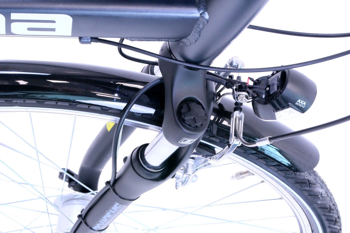 Rower trekkingowy INDIANA X-Road 3.0 D17 28 cali damski Grafitowo-rozowy amortyzator przod