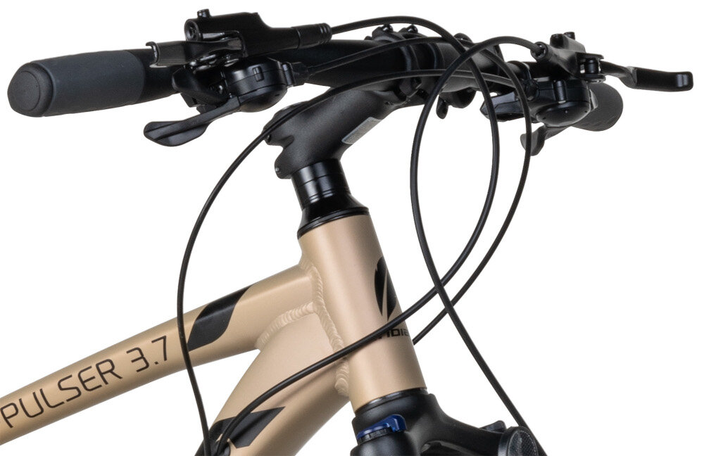 Rower górski MTB INDIANA X-Pulser 3.7 M19 27.5 cala męski Piaskowy kierownica gieta aluminiowa marka ZOOM typu MTB HL AL-325BT FOV 620mm lekka trwala specjalny antyposlizowy material dlonie nie slizgaja sie bezpieczna jazda dzwonek