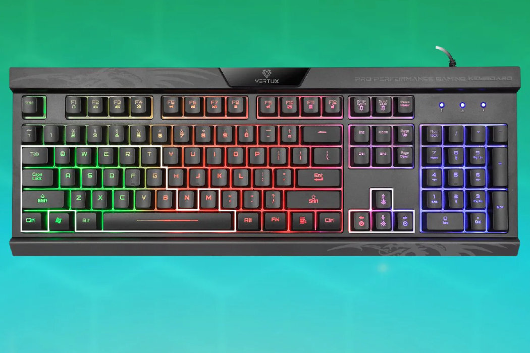 Klawiatura VERTUX Amber wytzymała garcz gaming reakcja klawisze przełączniki wygoda