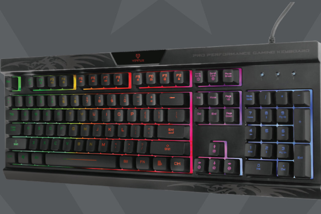 Klawiatura VERTUX Amber wytzymała garcz gaming reakcja klawisze przełączniki wygoda