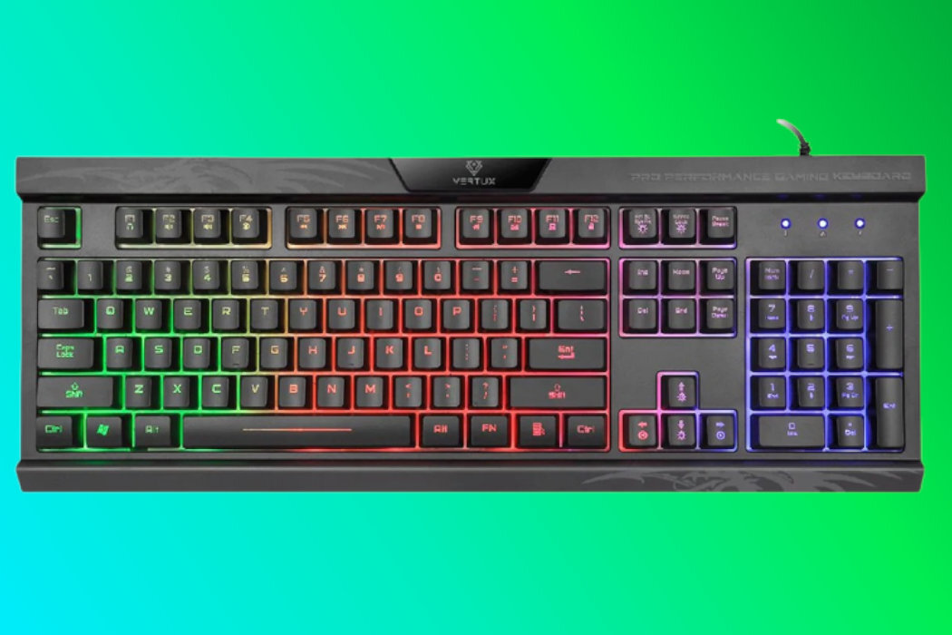 Klawiatura VERTUX Amber wytzymała garcz gaming reakcja klawisze przełączniki wygoda