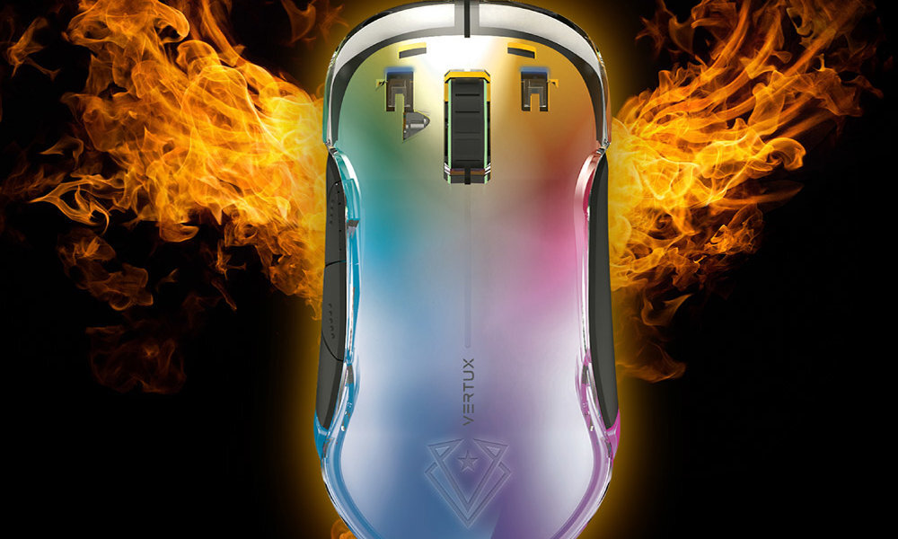 Mysz VERTUX Phoenix Wytrzymały kabel Paracord z pozłacanym złączem USB