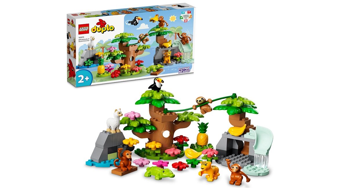LEGO Duplo Dzikie zwierzęta Ameryki Południowej 10973 kreatywna zabawa prawidłowy rozwój merytoryczny dziecka klocki figurki minifigurki bez zasilania klasyczna zabawa wysoka jakość lego wielogodzinna zabawa Od lat dla Was