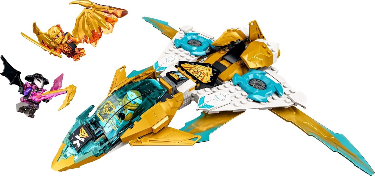 LEGO Ninjago Złoty smoczy odrzutowiec Zane’a 71770 
Popularne zabawki dla małych wojowników ninja
