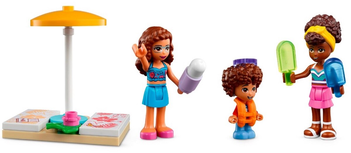 LEGO Friends Park wodny 41720 Bogaty w elementy zestaw dla małych fanów parków wodnych
