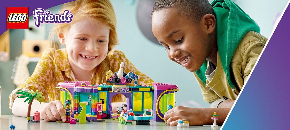 LEGO Friends Automat w dyskotece 41708 Mnóstwo pomysłów na super zabawę Potrójna strefa gier
