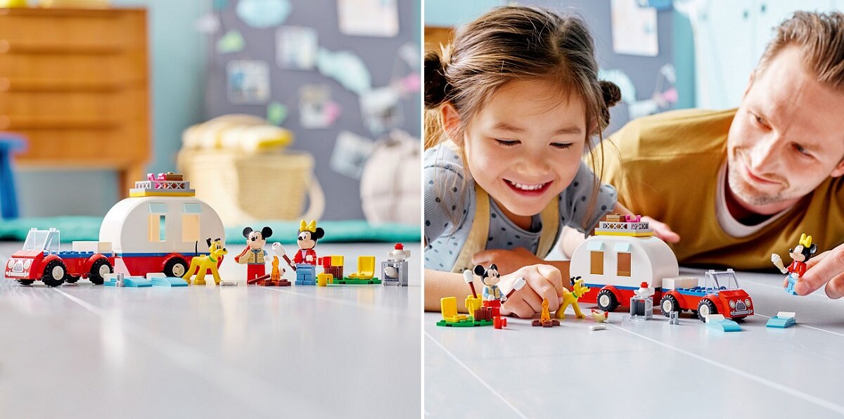 LEGO Disney Mickey and Friends Myszka Miki i Myszka Minnie na biwaku 10777 kreatywna zabawa prawidłowy rozwój merytoryczny dziecka klocki figurki minifigurki bez zasilania klasyczna zabawa wysoka jakość lego wielogodzinna zabawa Wysoka jakość i bezpieczeństwo