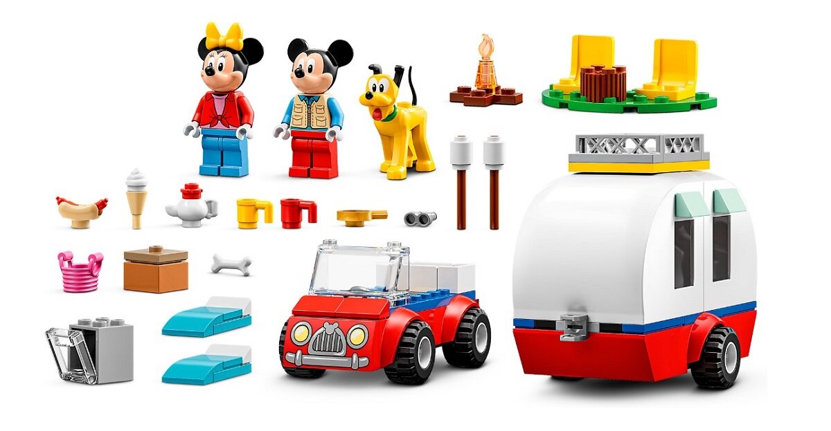 LEGO Disney Mickey and Friends Myszka Miki i Myszka Minnie na biwaku 10777 kreatywna zabawa prawidłowy rozwój merytoryczny dziecka klocki figurki minifigurki bez zasilania klasyczna zabawa wysoka jakość lego wielogodzinna zabawa Pudełko pełne zabawy