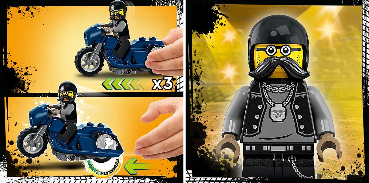 LEGO City Turystyczny motocykl kaskaderski 60331 kreatywna zabawa prawidłowy rozwój merytoryczny dziecka klocki figurki minifigurki bez zasilania klasyczna zabawa wysoka jakość lego wielogodzinna zabawa Zabawa napędzana wyobraźnią