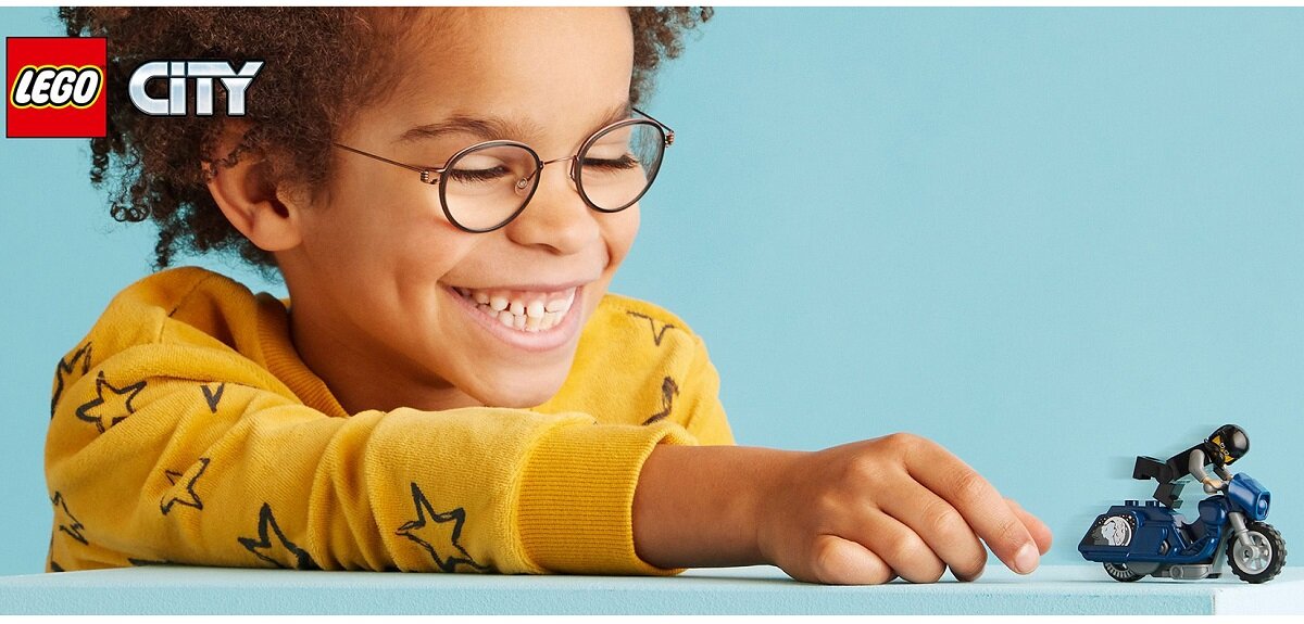 LEGO City Turystyczny motocykl kaskaderski 60331 kreatywna zabawa prawidłowy rozwój merytoryczny dziecka klocki figurki minifigurki bez zasilania klasyczna zabawa wysoka jakość lego wielogodzinna zabawa Nauka podczas zabawy Rewelacyjna kaskaderska zabawa