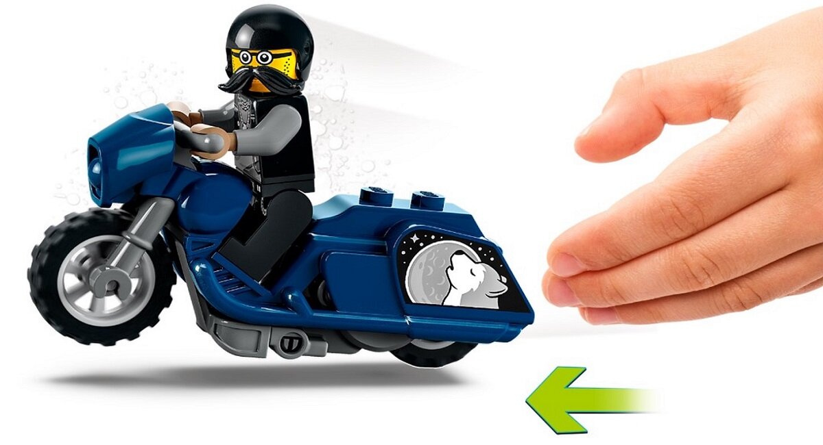 LEGO City Turystyczny motocykl kaskaderski 60331 kreatywna zabawa prawidłowy rozwój merytoryczny dziecka klocki figurki minifigurki bez zasilania klasyczna zabawa wysoka jakość lego wielogodzinna zabawa Prawdziwe wyczyny kaskaderskie