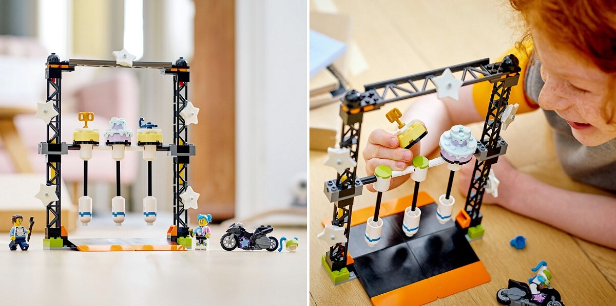 LEGO City Wyzwanie kaskaderskie: przewracanie 60341 kreatywna zabawa prawidłowy rozwój merytoryczny dziecka klocki figurki minifigurki bez zasilania klasyczna zabawa wysoka jakość lego wielogodzinna zabawa Wymiary