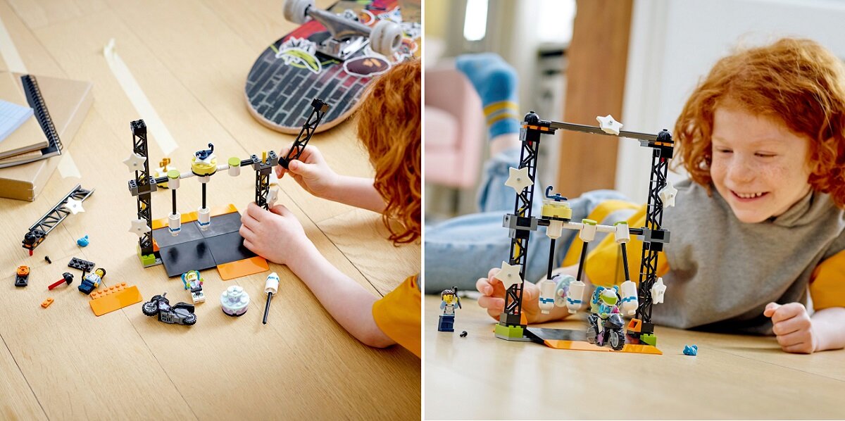 LEGO City Wyzwanie kaskaderskie: przewracanie 60341 kreatywna zabawa prawidłowy rozwój merytoryczny dziecka klocki figurki minifigurki bez zasilania klasyczna zabawa wysoka jakość lego wielogodzinna zabawa Zabawa napędzana wyobraźnią