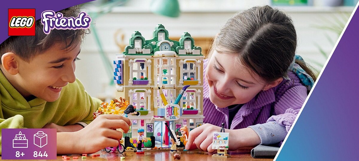 LEGO Friends Szkoła artystyczna Emmy 41711 Wciągająca zabawa podczas budowania Pracownia artystyczna zachęca do kreatywności