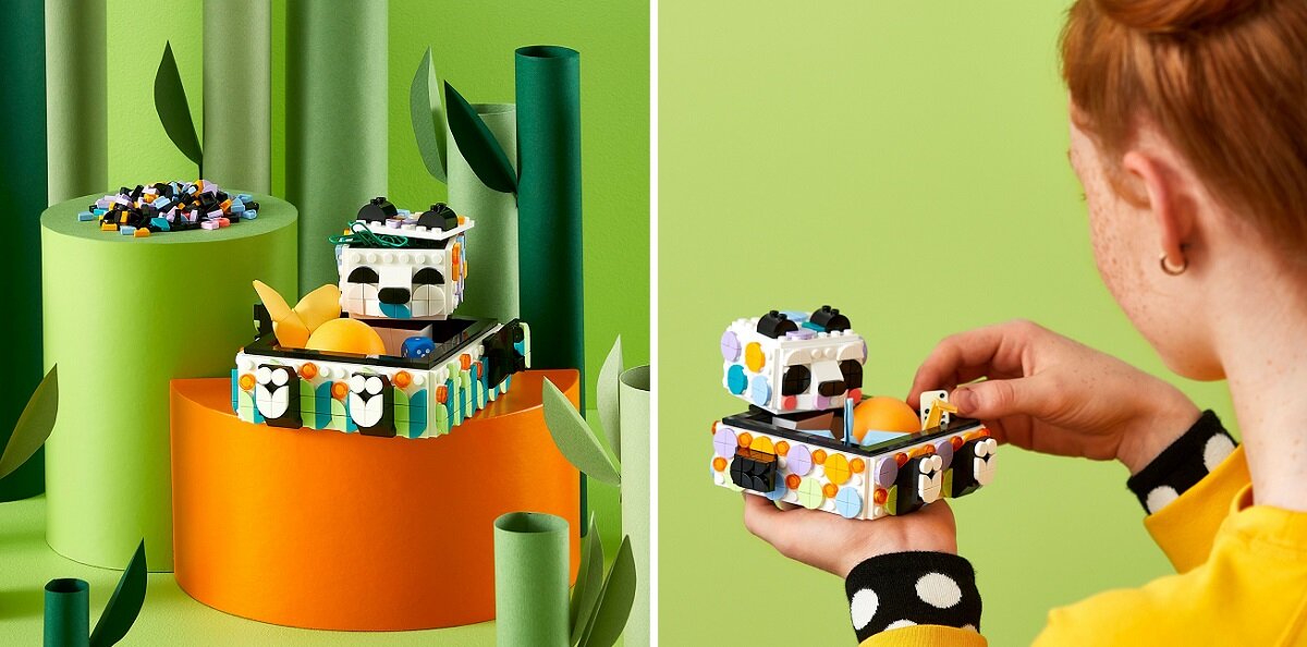LEGO DOTS Pojemnik z uroczą pandą 41959 Od lat dla Was