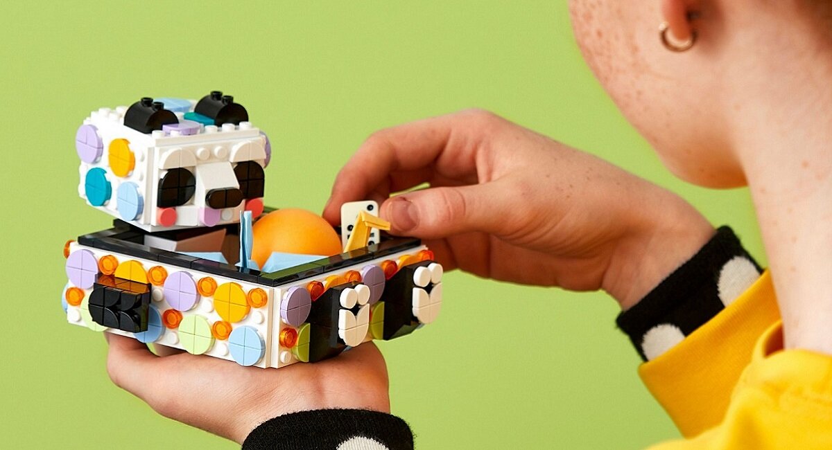 LEGO DOTS Pojemnik z uroczą pandą 41959 Upominek dla dzieci w wieku od sześciu lat
