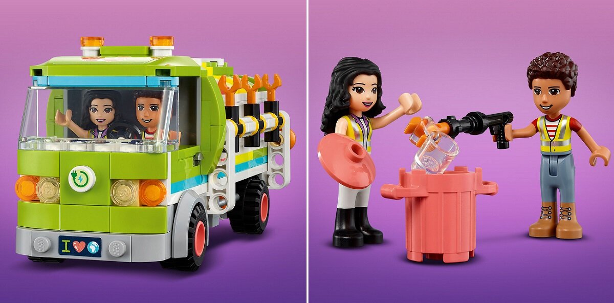 LEGO Friends Ciężarówka recyklingowa 41712 troska o środowisko segregowanie śmieci 
Kolorowa ozdoba
